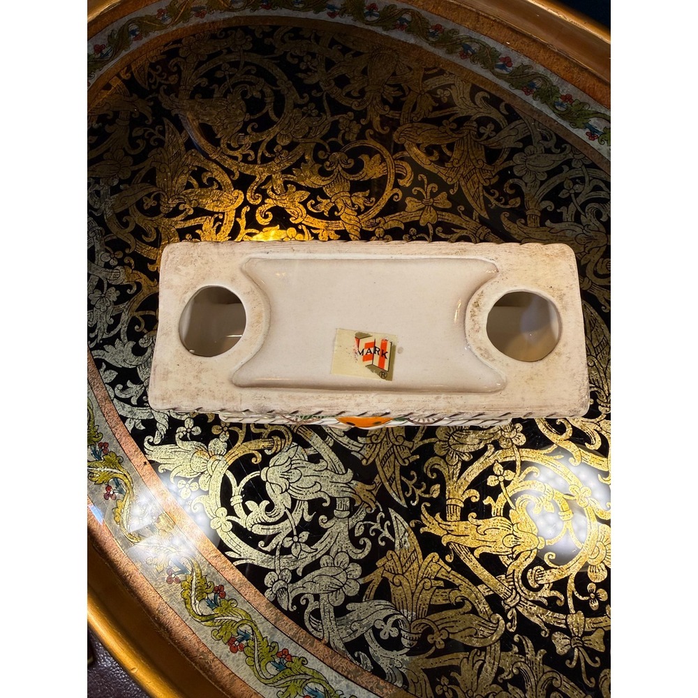 Vintage Mushroom Napkin Holder | 1970s Basket Weave Ceramic - Picture 8 of 11